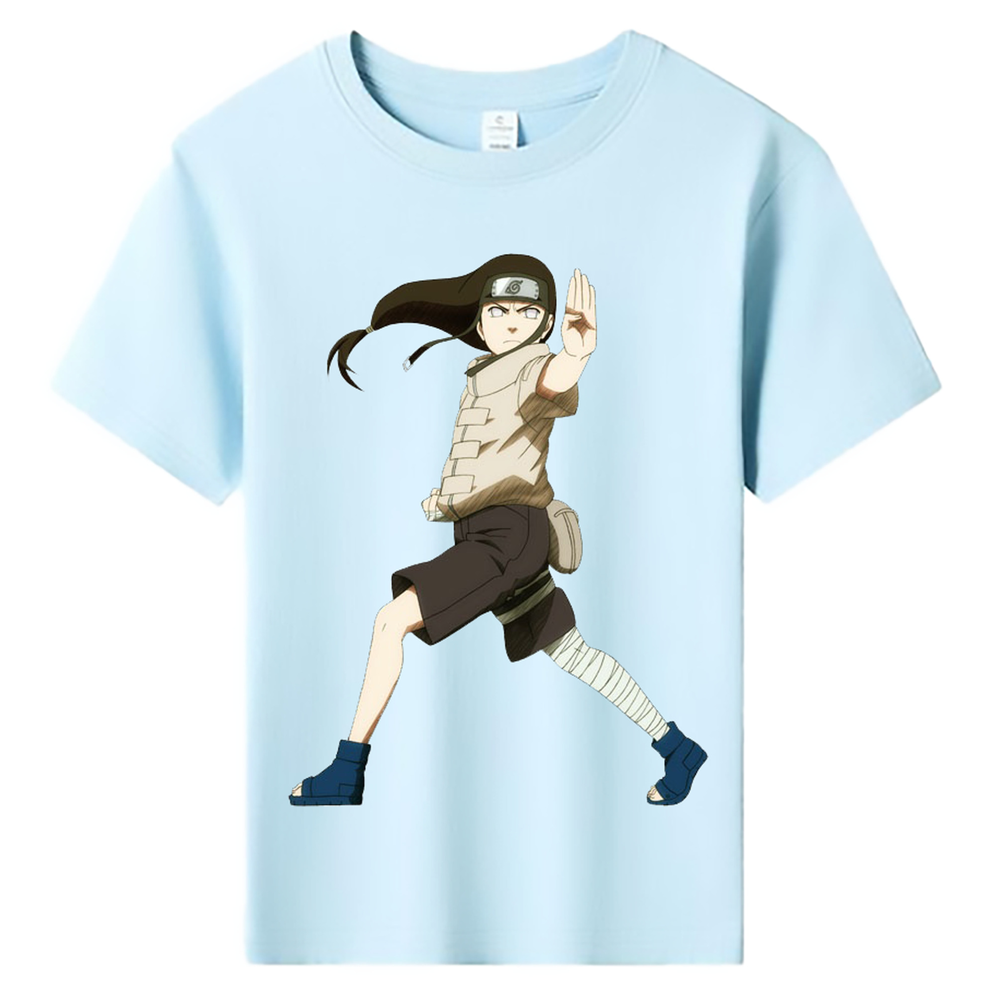 （画像用） NARUTO -ナルト- 日向ネジ Hyūga Neji 綿100％キッズTシャツ（フロントプリント）